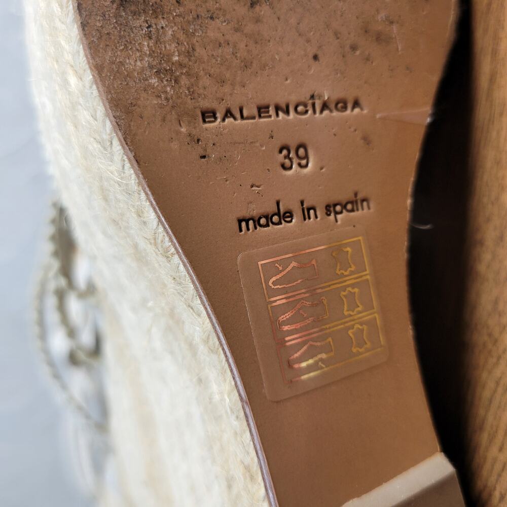 Balenciaga Womens Arena Wedge Sandals 39 US 9 White Strappy Espadrille Platform - Picture 5 of 14